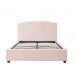 Camelia Pink Velvet Upholstery High Quality Slats Metal Structure Bed Frame in Multiple Sizes